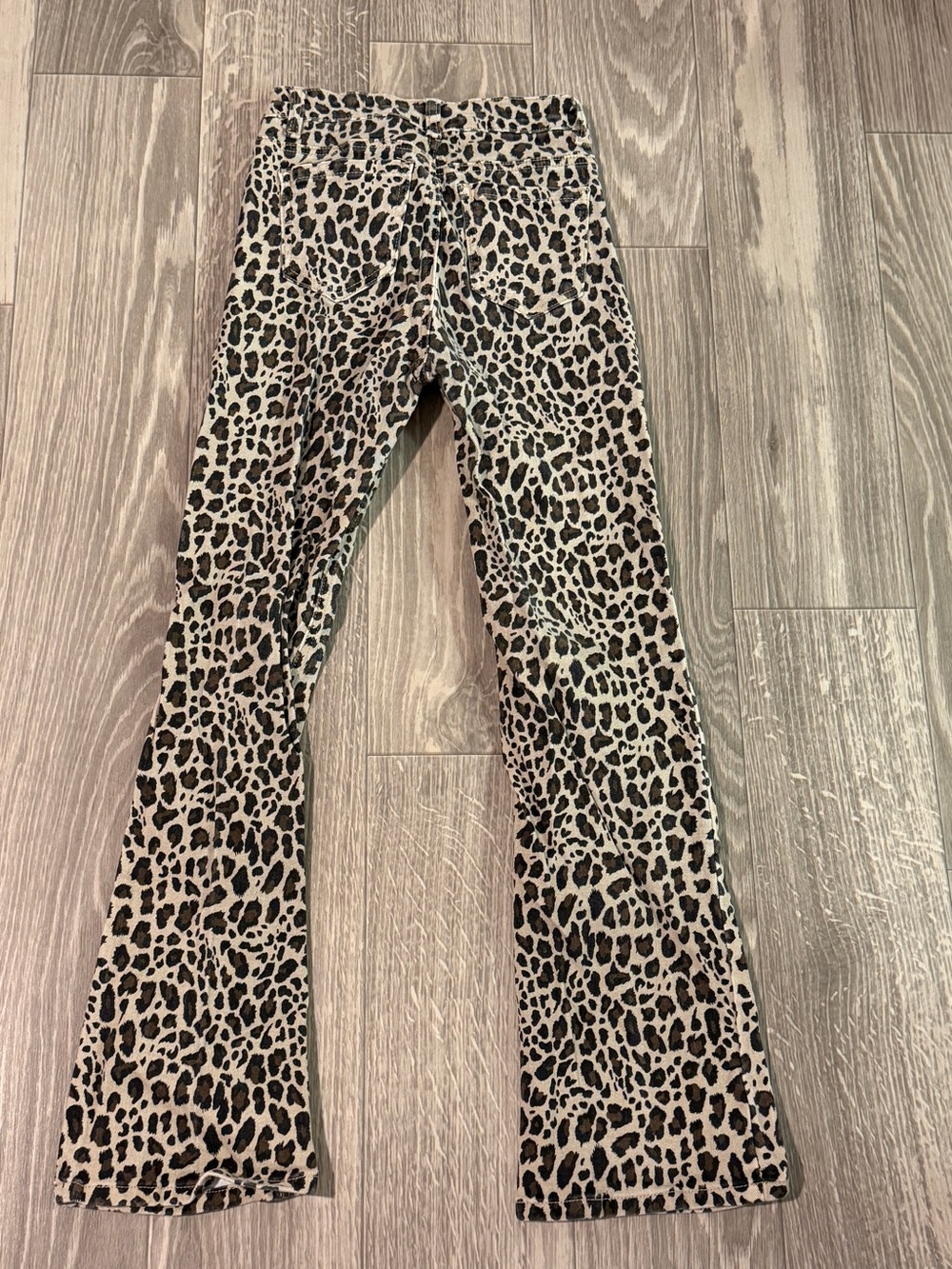 Leopard Print Flare Pants Brown & Black Medium
